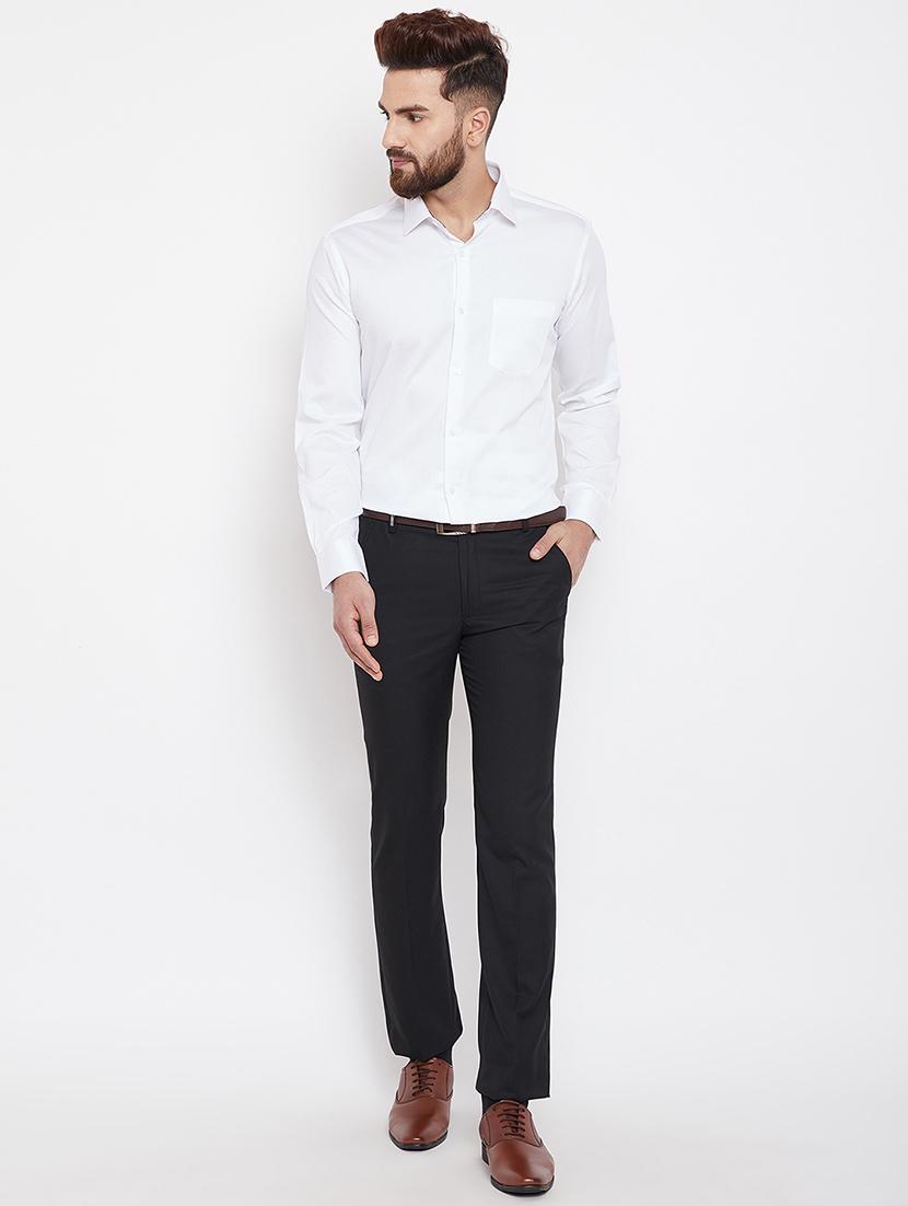 black polyester flat front formal trouser - 15840840 - Zoom Image - 4