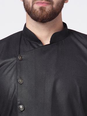 black cotton kurta pyjama set - 15843069 - Standard Image - 4