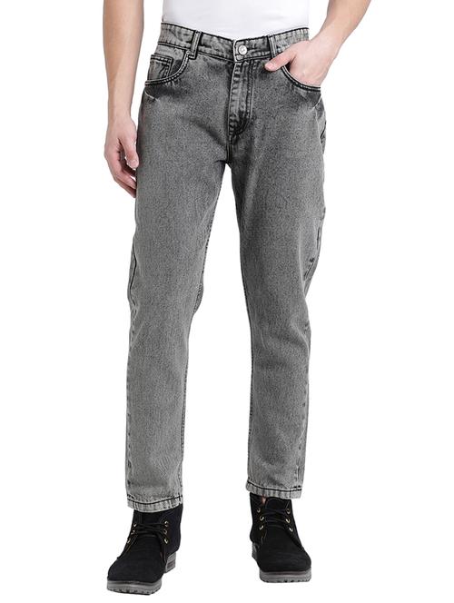 grey cotton plain jeans - 15843119 - Standard Image - 1