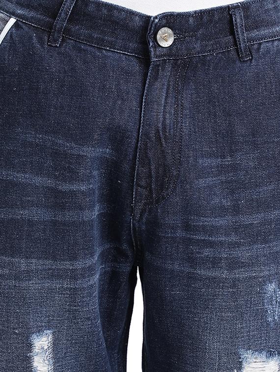 blue cotton blend ripped jeans - 15843145 - Zoom Image - 4