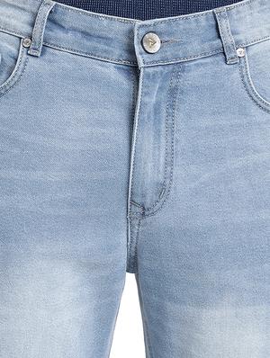 blue cotton blend washed jeans - 15843157 - Standard Image - 4