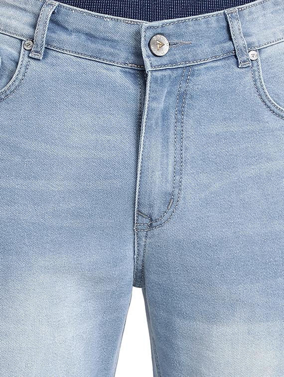 blue cotton blend washed jeans - 15843157 - Zoom Image - 4