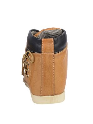 beige leatherette low ankle boots - 15843941 - Standard Image - 4