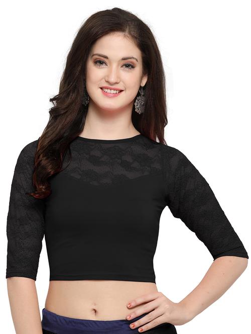 net solid blouse - 15846898 - Standard Image - 1