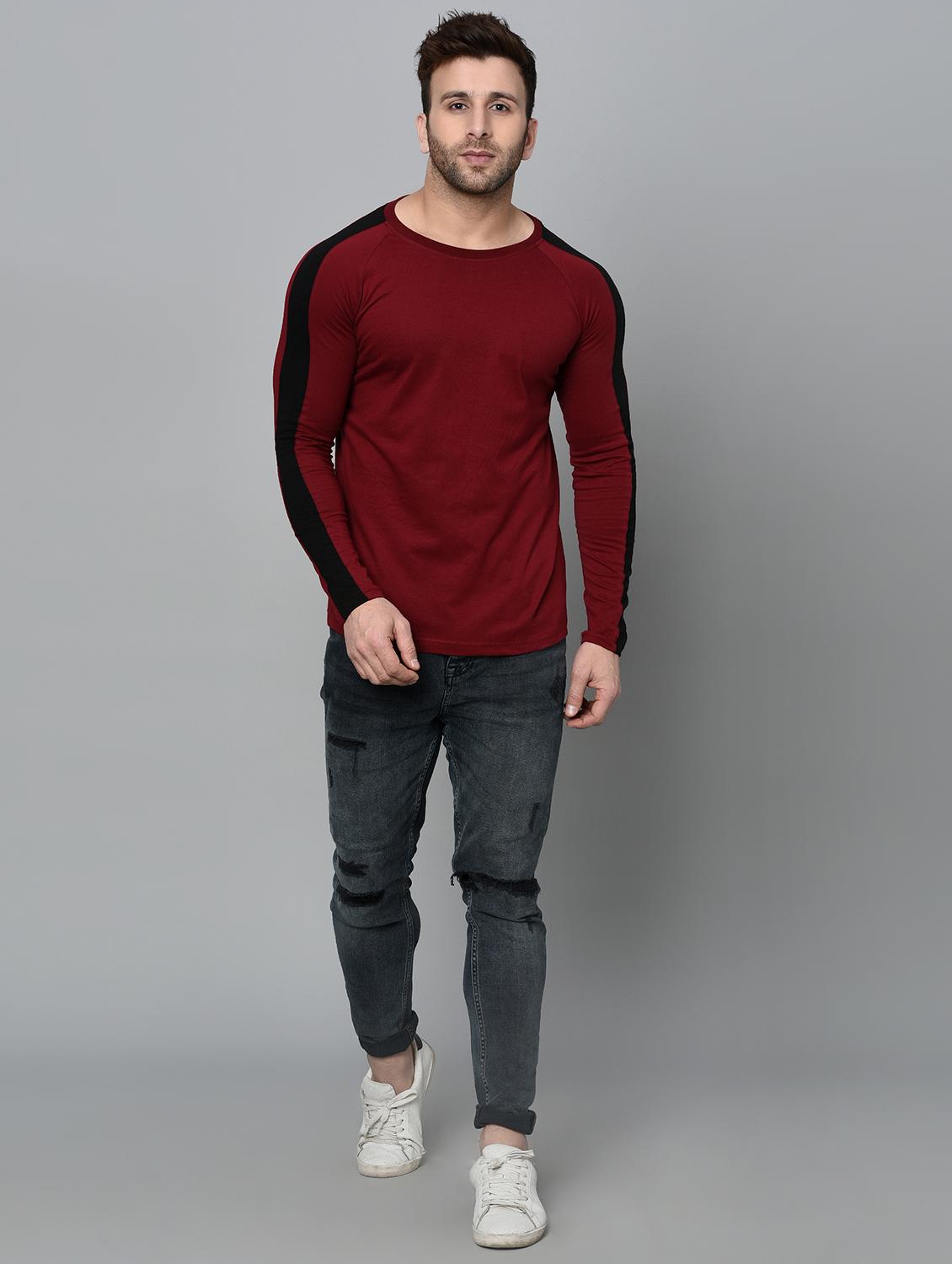 maroon cotton t-shirt - 15848273 - Zoom Image - 4