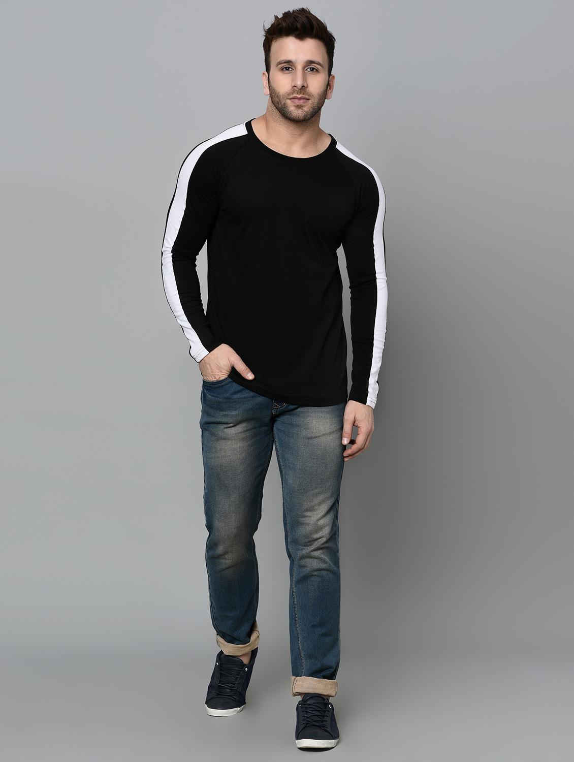 black monochrome long sleeves t-shirt - 15848274 - Zoom Image - 4