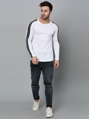 white color block long sleeves t-shirt - 15848277 - Standard Image - 4