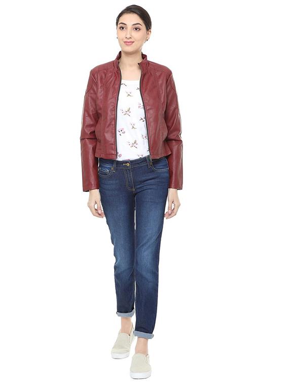 zip-up leather jacket - 15848899 - Zoom Image - 4