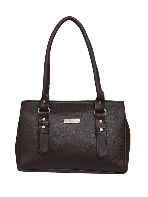 brown leatherette (pu) regular handbag - 15848960 - Standard Image - 1