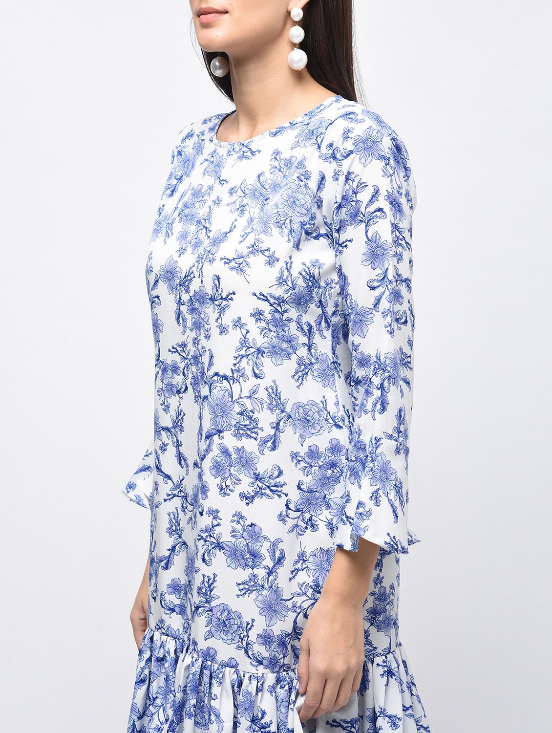 gather detail floral a-line dress - 15850603 - Zoom Image - 4