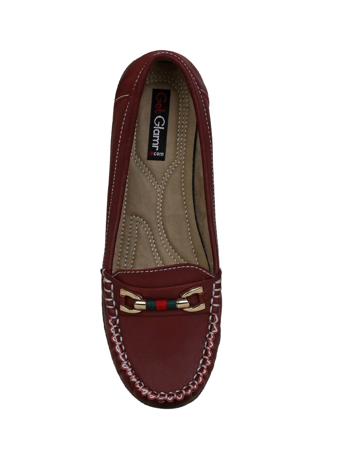 maroon slip on loafers - 15850931 - Zoom Image - 4