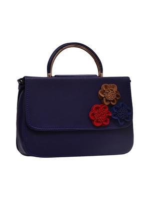 blue leatherette (pu) structured sling bag - 15851029 - Standard Image - 4