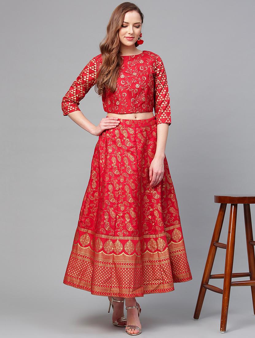Foil printed silk blend flared skirt - 15852420 - Zoom Image - 4