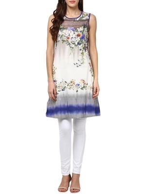 beige viscose straight kurti - 15853416 - Standard Image - 4