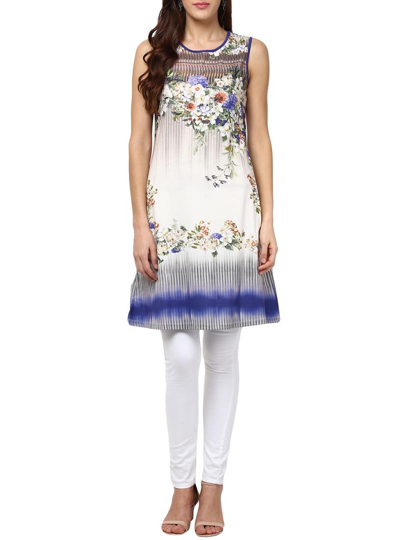 beige viscose straight kurti - 15853416 - Zoom Image - 4