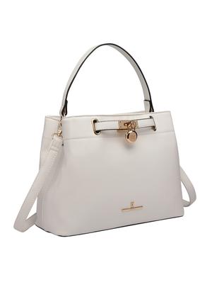 white leatherette (pu) regular handbag - 15854357 - Standard Image - 4
