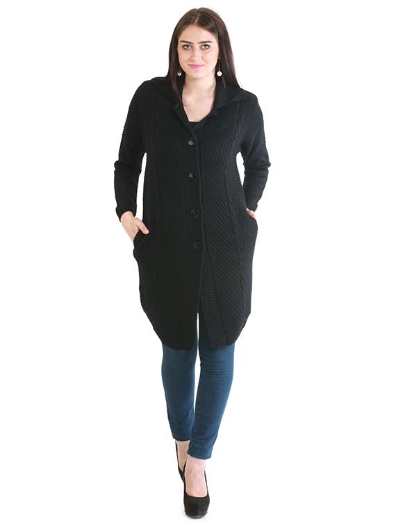 asymmetric hem woolen cardigan - 15854528 - Zoom Image - 4