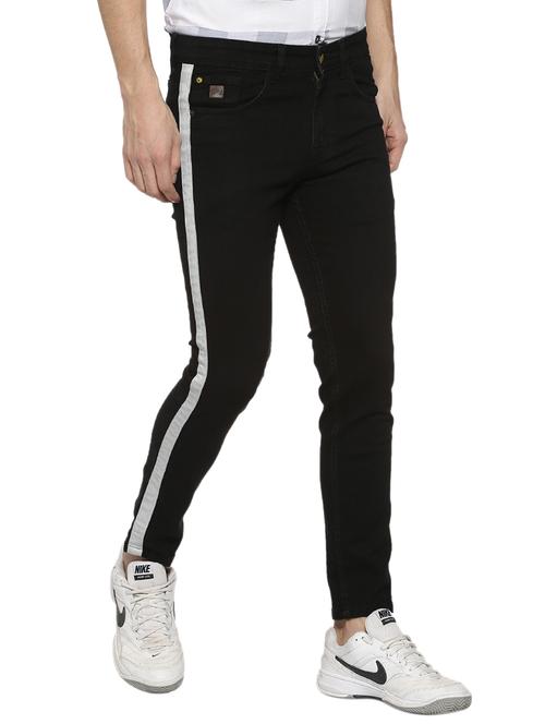 black denim side tape jeans - 15856245 - Standard Image - 1