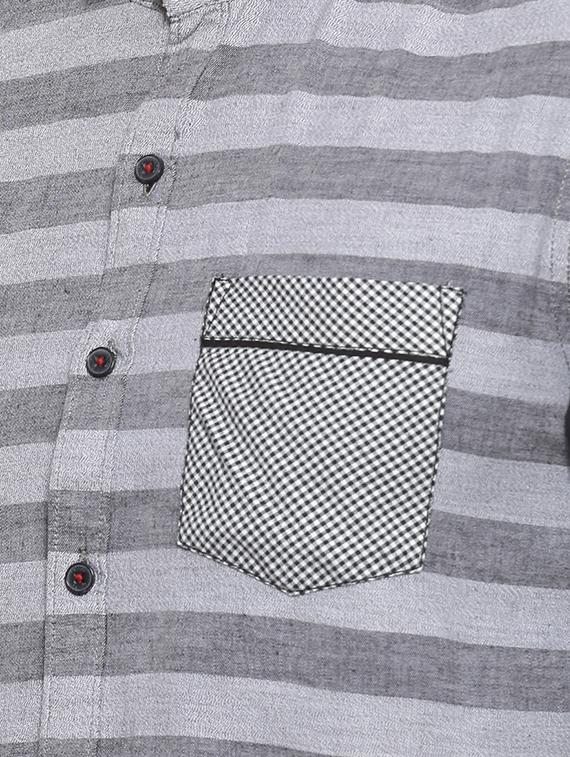 grey striped casual shirt - 15856266 - Zoom Image - 4