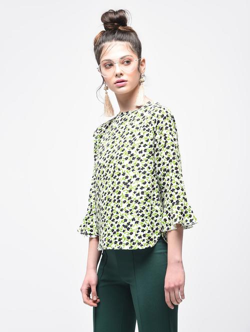 Floral flared sleeved top - 15857052 - Standard Image - 1