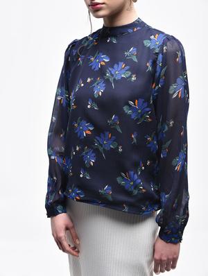 navy mock neck floral top - 15857063 - Standard Image - 4