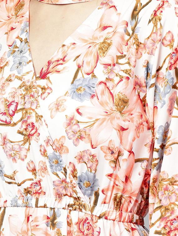 choker neck floral a-line dress - 15857164 - Zoom Image - 4