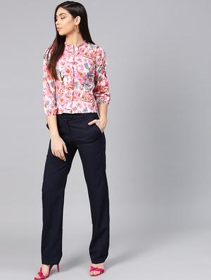 concealed placket floral top - 15857205 - Standard Image - 4