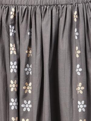 Foil printed kurta skirt set - 15857262 - Standard Image - 4