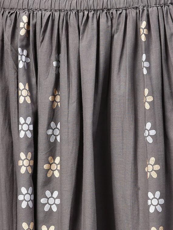 Foil printed kurta skirt set - 15857262 - Zoom Image - 4