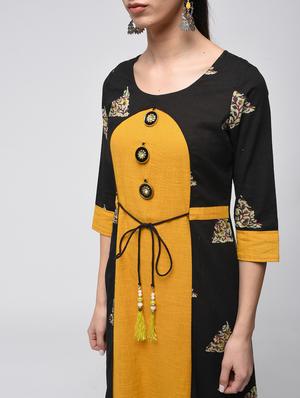 patch work a-line dress - 15858498 - Standard Image - 4