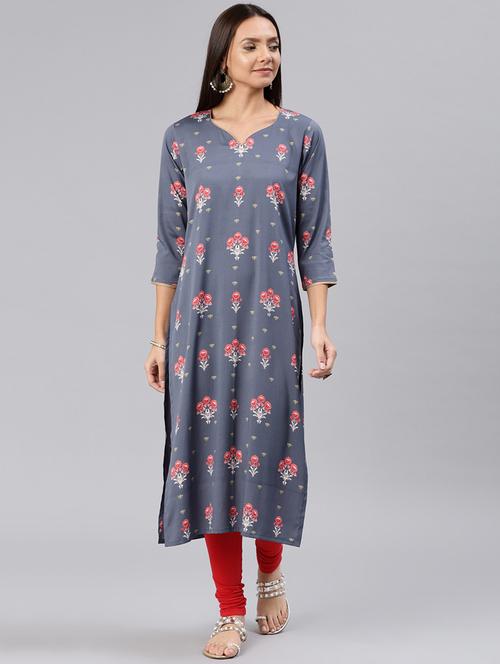 Straight printed kurta - 15858899 - Standard Image - 1