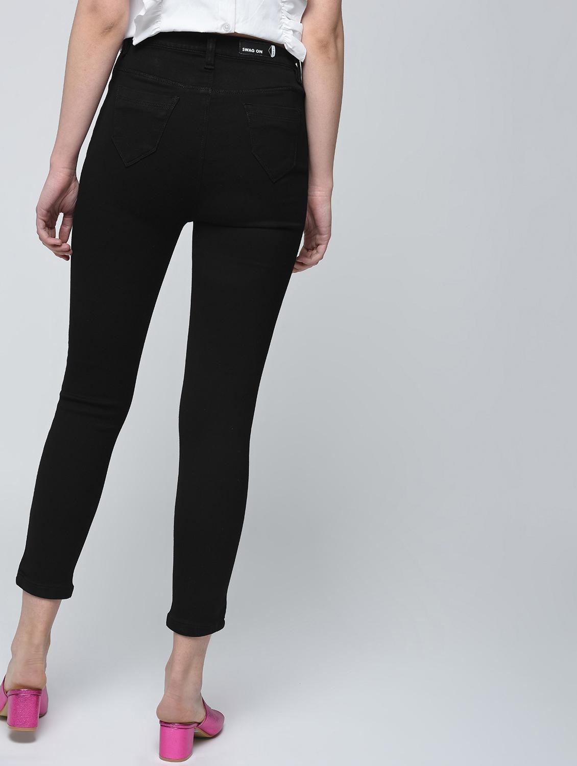 side taping high waist jeans - 15859270 - Zoom Image - 4