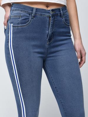 side taping skinny jeans - 15859315 - Standard Image - 4