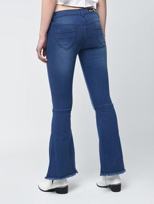 frayed stone washed boot cut jeans - 15859325 - Standard Image - 4