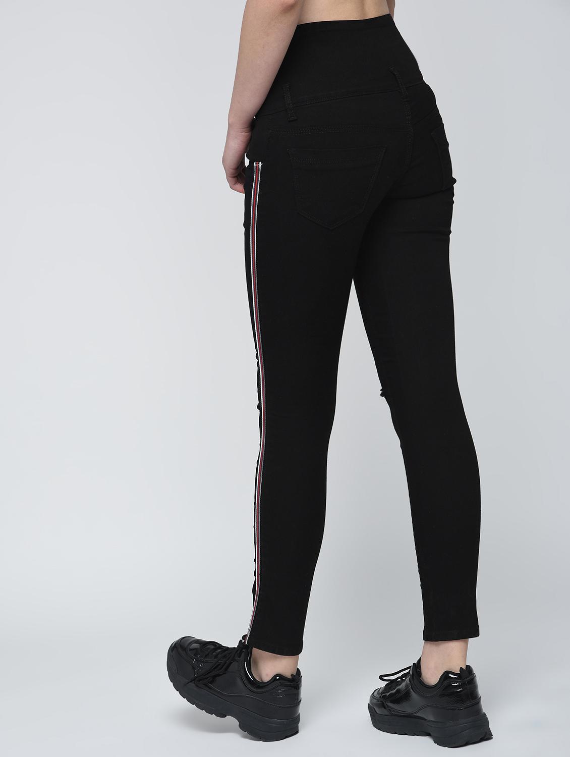 button detail side striped jeans - 15859370 - Zoom Image - 4