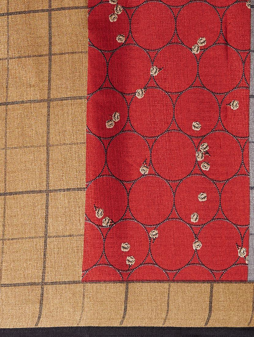 geometric printed saree with blouse - 15860794 - Zoom Image - 4