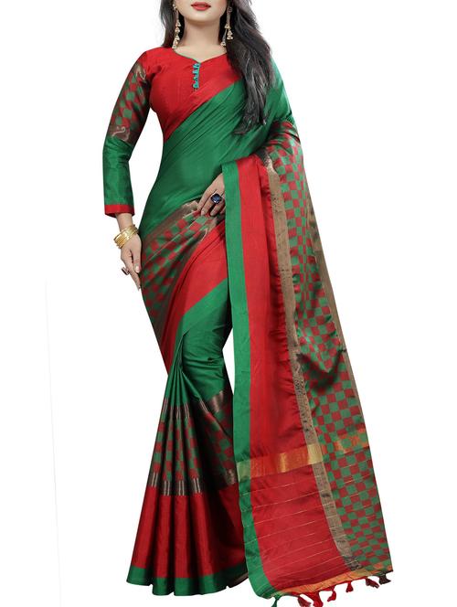 self design kanjivaram saree with blouse - 15863215 - Standard Image - 1