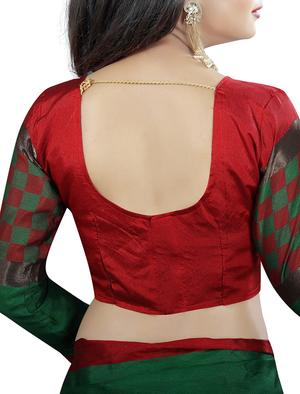 self design kanjivaram saree with blouse - 15863215 - Standard Image - 4