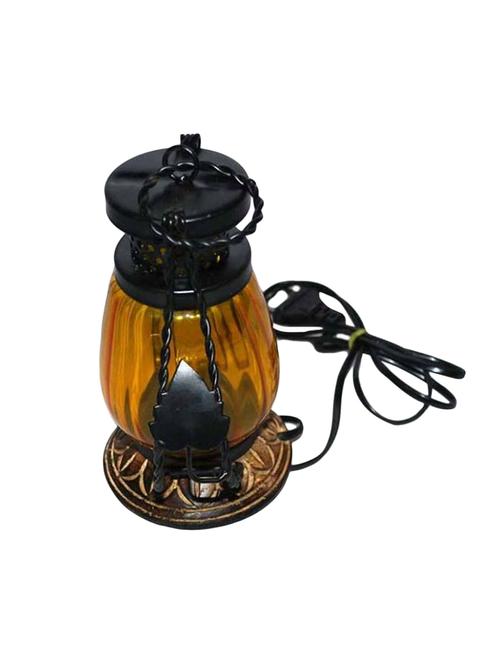 desi karigar wooden & iron hand carved colored electric chimney lantern design yellow - 15863378 - Very Small Image - 1