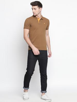 solid brown polo t-shirt - 15863799 - Standard Image - 4