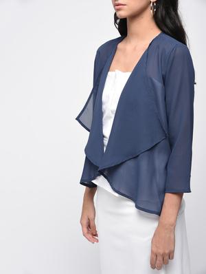 spruce blue asymmetric shrug - 15864341 - Standard Image - 4