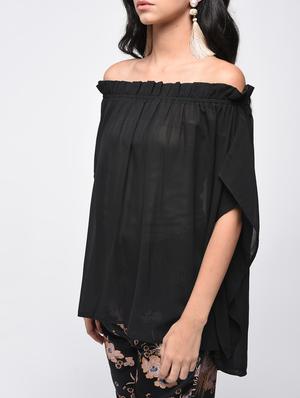 cape sleeved off shoulder top - 15866244 - Standard Image - 4