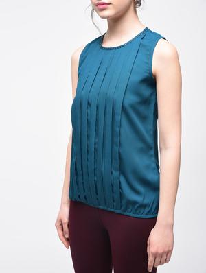 pleated front embellished top - 15866266 - Standard Image - 4