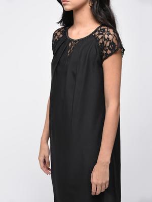 lace paneled embellished a-line dress - 15866279 - Standard Image - 4