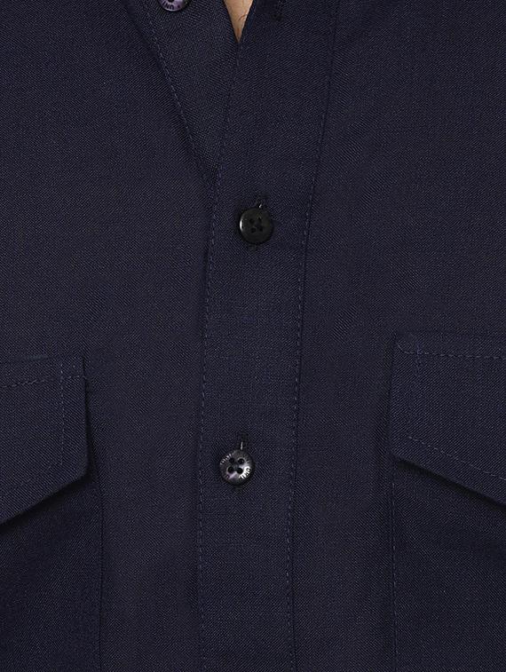 navy blue solid pathani set - 15867353 - Zoom Image - 4