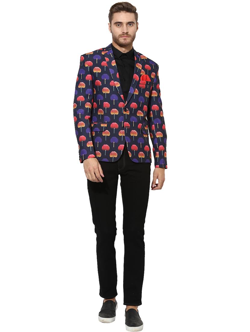 blue cotton casual blazer - 15867884 - Zoom Image - 4