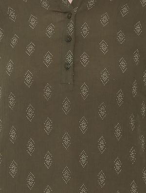 green cotton straight kurti - 15870178 - Standard Image - 4