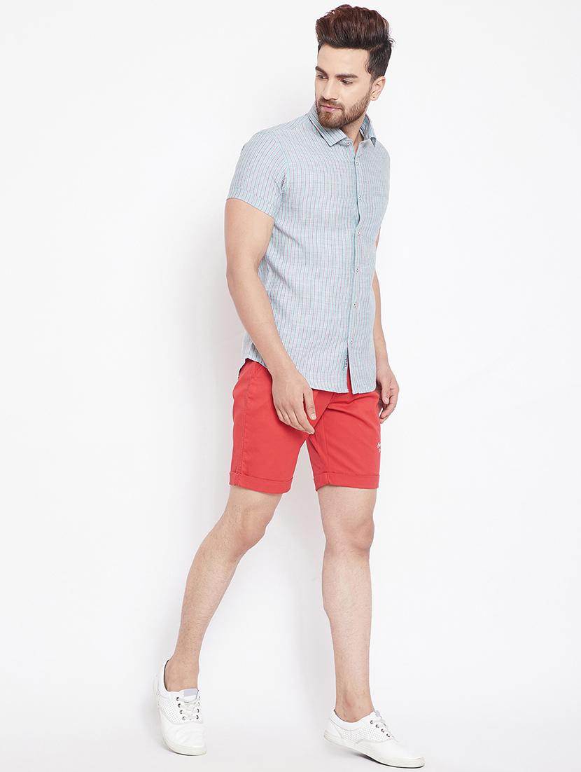 red cotton blend shorts - 15870314 - Zoom Image - 4