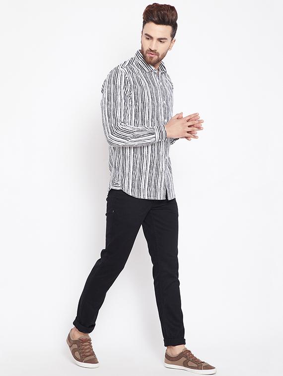 black striped casual shirt - 15870329 - Zoom Image - 4