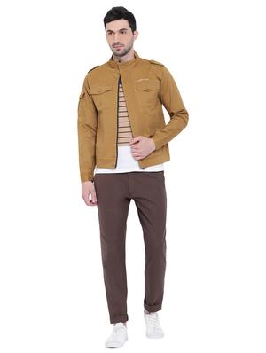 brown polyester blend casual jacket - 15871152 - Standard Image - 4